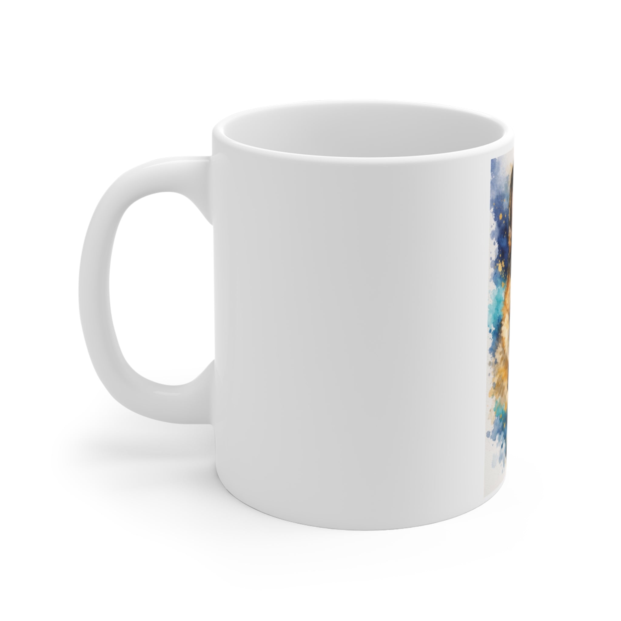 German Shepherd Watercolor Mug — 11oz Dog Lover Coffee Cup