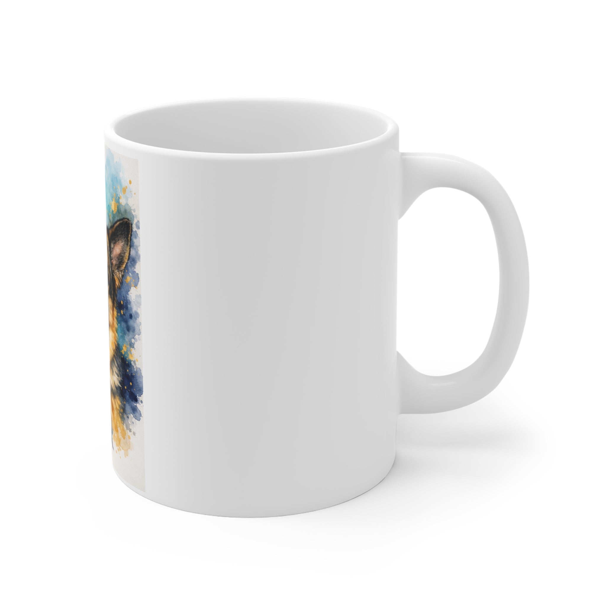 German Shepherd Watercolor Mug — 11oz Dog Lover Coffee Cup