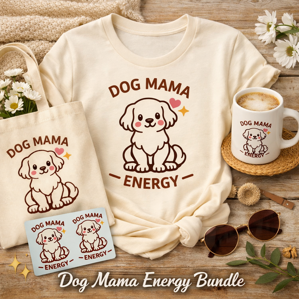 Dog Mama Energy Tee — Boutique Style for Dog Lovers